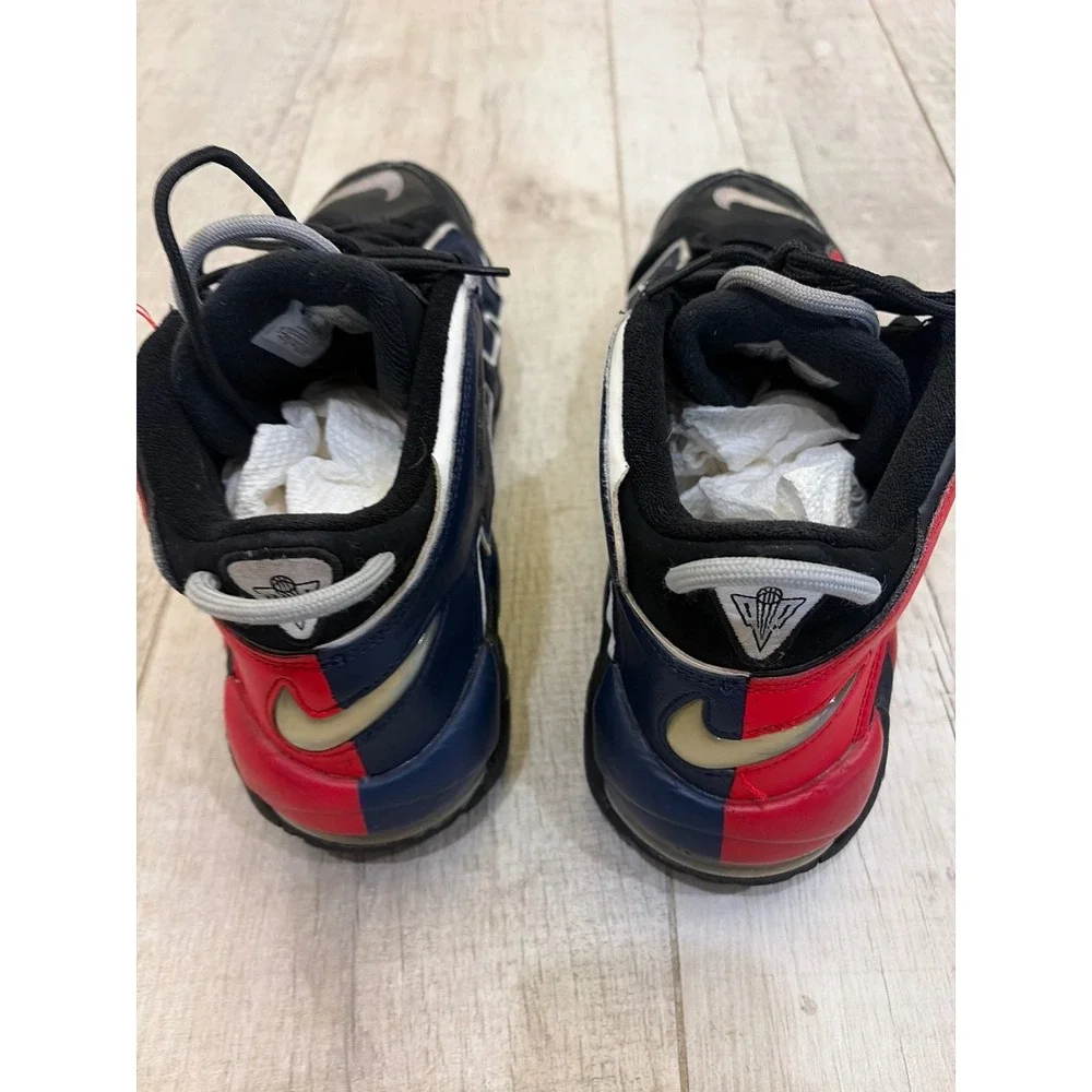 Nike Air More Uptempo 96 Split Black Red Navy DJ4400-001 Mens 11.5